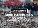 Castelnaudary : Les agriculteurs investissent un rond-point près de l'A61