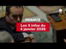 VIDEO. Les 5 infos France du 4 janvier 2026