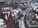 Béthune : vue de la cité de Buridan sous la neige depuis le haut du Beffroi