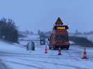 Neige près d'Arras : la RD917 à l'arrêt en direction de Thélus