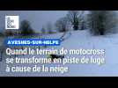 A Avesnes-sur-Helpe : le terrain de moto cross transformé en deux pistes de luge le 7 janvier 2026 après-midi