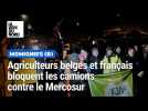 A la douane de Macquenoise à Momignies, agriculteurs français et belges unis contre le Mercosur