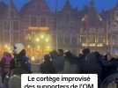 Bruges - OM : le cortège improvisé des supporters Olympiens dans les rues de Bruges