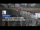 600 pompiers en manifestation sur le périphérique de Lille