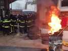 Manifestation des pompiers à Lille