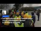 Les agriculteurs de la CR ont manifesté devant la brasserie Goudale