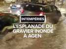 L'esplanade du Gravier inondé à Agen