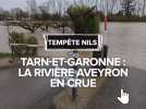 Tempête Nils : La rivière Aveyron en crue dans le Tarn-et-Garonne