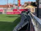 Le spremiers dégâts constatés au niveau du stade Gilbert-Brutus de Perpignan