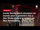 VIDÉO. F1 : Lando Norris sacré champion du monde pour la première fois à Abu Dhabi malgré la victoire de Max Verstappen