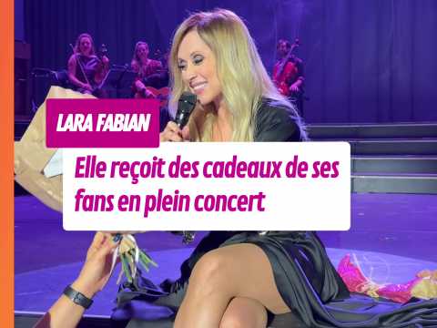VIDEO : Lara Fabian reoit des cadeaux de ses…