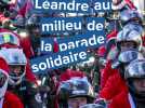 600 pères Noël réunis autour de Léandre, 9 ans, pour une parade à moto