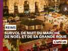 A Reims, vues aériennes du marché de Noël et de sa grande roue