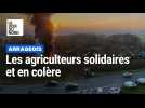 Les agriculteurs de la Coordination rurale en soutien de leurs collègues du sud, près d'Arras