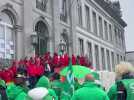 Manifestation des syndicats à Tournai suite à la présence du ministre Clarinval