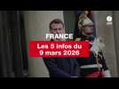 VIDEO. Les 5 infos France du 9 mars 2026