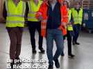 Le président de la Région Grand Est, Franck Leroy, en visite chez Aube Bedding à Bar-sur-Aube