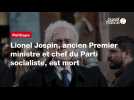 VIDEO. Lionel Jospin, ancien Premier ministre et chef du Parti socialiste, est mort