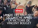 Municipales à Nîmes : scènes de joie chez les militants de gauche après la victoire de Vincent Bouget