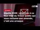 VIDÉO. Impôts 2026 : attention à ce faux mail du Trésor public qui vous réclame une amende, c'est une arnaque