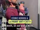 Cédric Herrou à la manif anti-Ciotti : "Vaut mieux faire des blagues de merde que de la politique de merde"