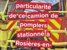 Quelle est la particularité de ce camion de pompiers stationné à Rosières-en-Santerre ?