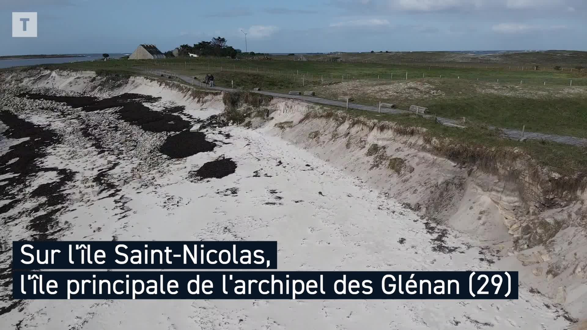 Aux Glénan, une dune en souffrance et le sentier du tour de l'île Saint-Nicolas sécurisé en urgence [Vidéo]