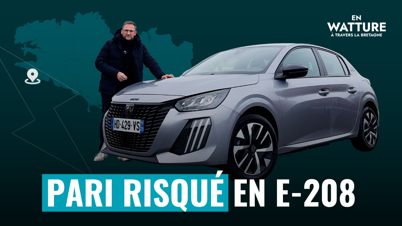 86 % de batterie, froid et pluie : la e-208 va-t-elle nous lâcher avant d’arriver à Penmarc’h ?
