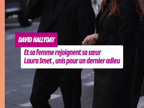 VIDEO : David Hallyday , accompagn� de sa femme et de Sylvie Vartan, a rejoint Laura Smet pour un dernier adieu � leur m�re