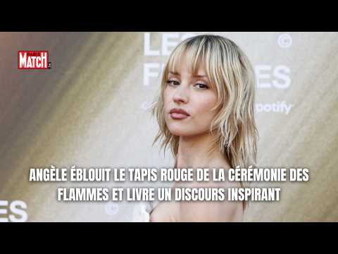 VIDEO : Ang�le �blouit le tapis rouge de la c�r�monie des Flammes et livre un discours inspirant