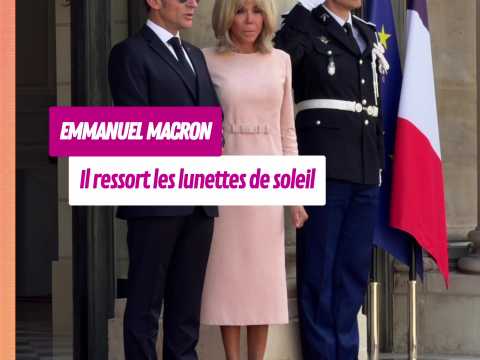 VIDEO : D�ner d?�tat � l?�lys�e�: Emmanuel Macron ressort les lunettes de soleil pour accueillir le roi et la reine de Tha�lande