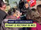 Les enseignants se rassemblent devant le rectorat de Nice pour dénoncer une "offensive contre l'école publique"