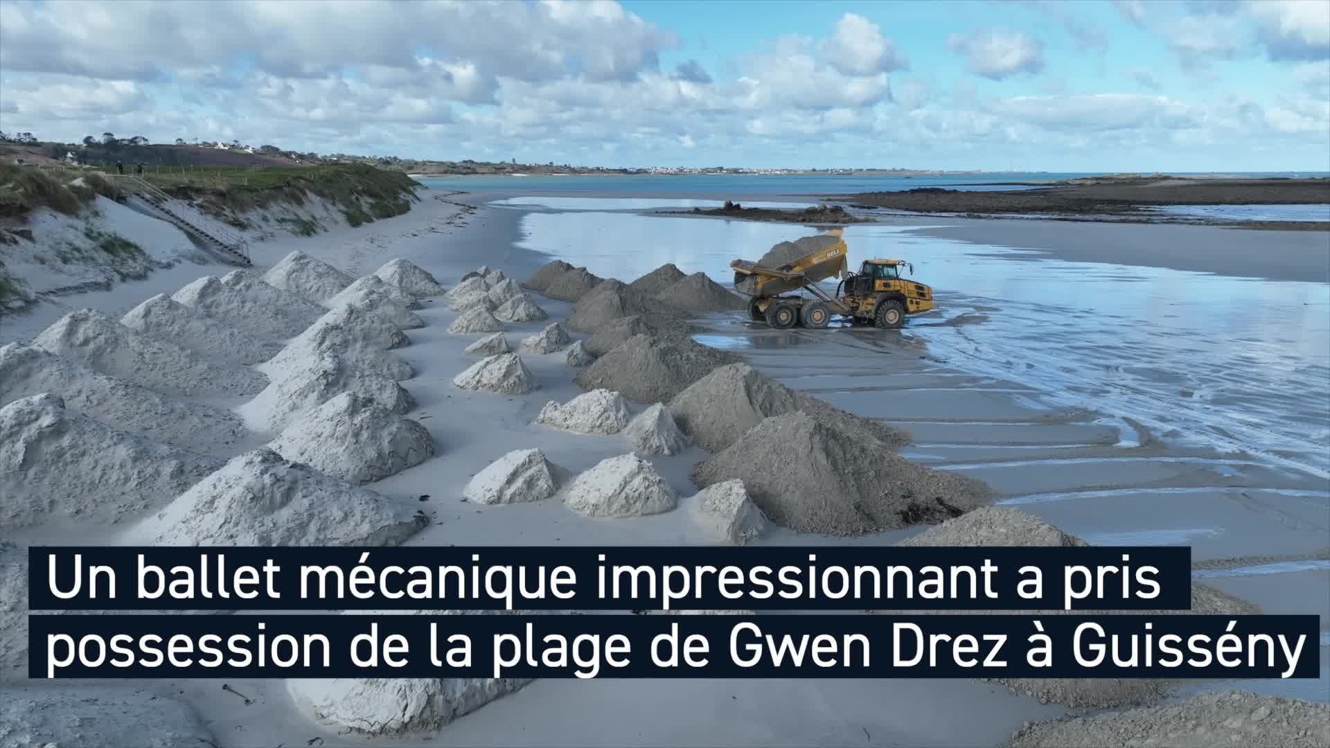« On ne fait pas ça pour rendre la plage jolie mais pour protéger 121 maisons » : à Guissény, 40 000 m3 de plage déplacés pour déjouer la submersion [Vidéo]