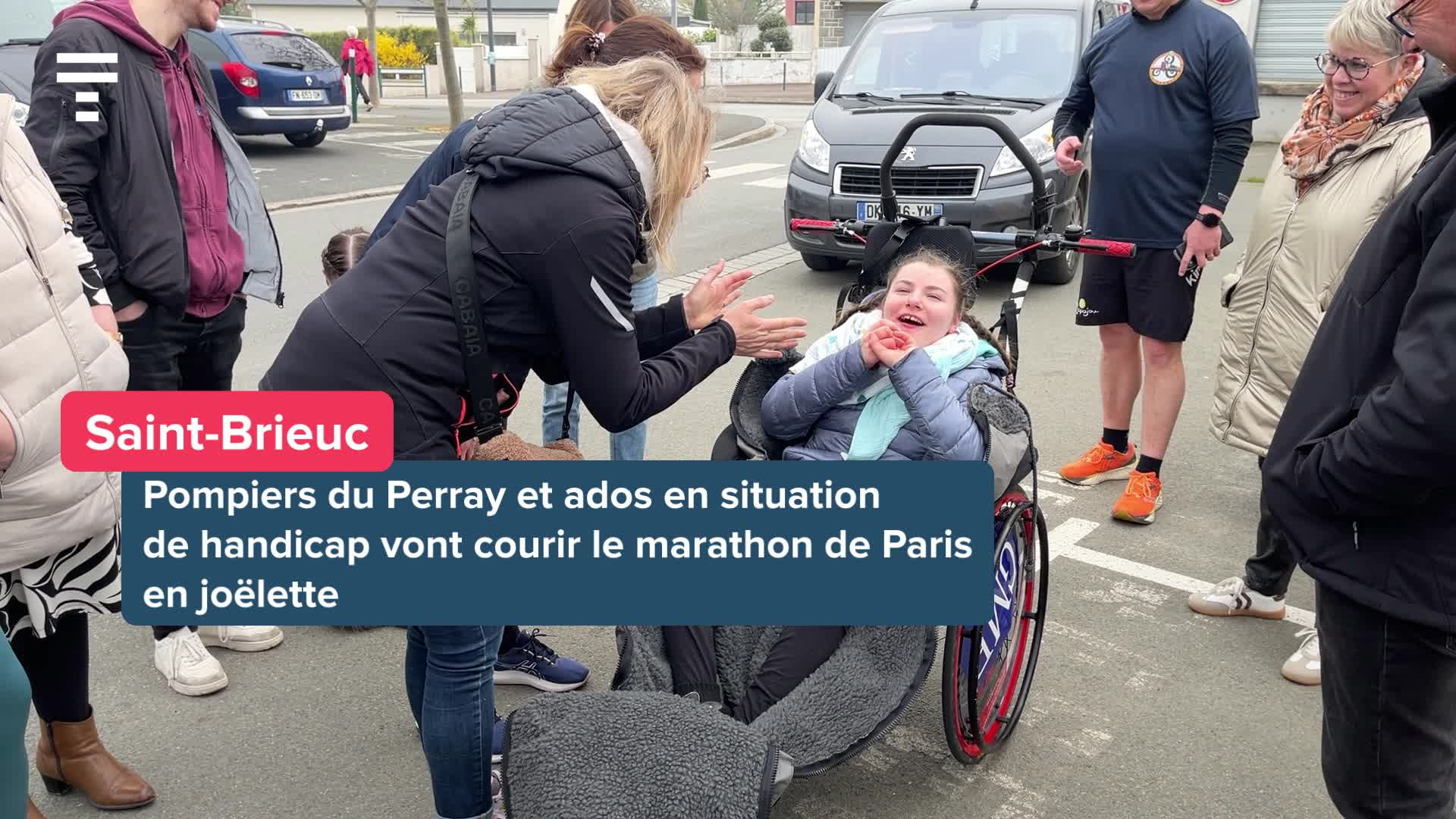 « Une magnifique aventure humaine » : ados polyhandicapés et pompiers au grand cœur, ils vont courir le Marathon de Paris en joëlette [Vidéo]
