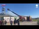 VIDÉO. Un incendie se déclare dans un hangar de stockage de céréales et d'engrais, à Plogonnec