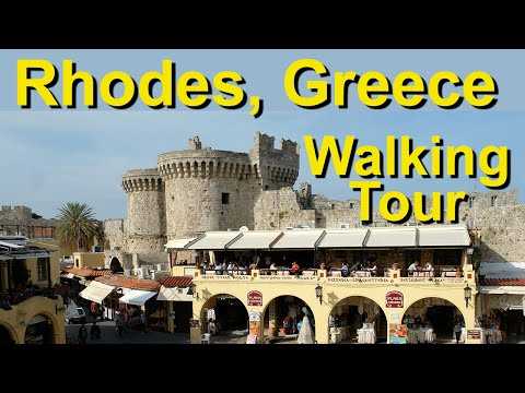 rhodes, greece - walking tour of the old town, and new town holiday parade