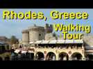 rhodes, greece - walking tour of the old town, and new town holiday parade
